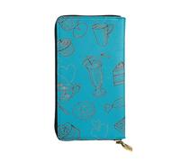 EZDLOWVBA Portefeuille pour femme avec imprimé thé de l'après-midi, grande capacité pour femme, homme, portefeuille pour cartes de crédit, sac à main en polyuréthane, Noir , Taille unique