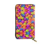 EZDLOWVBA Portefeuille pour femme avec motif imprimé balles, grande capacité pour femme, homme, portefeuille pour cartes de crédit, sac à main en polyuréthane, Noir , Taille unique