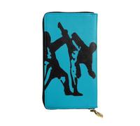 EZDLOWVBA Portefeuille Taekwondo pour femme avec imprimé arts martiaux, grande capacité, pochette pour femmes, hommes, portefeuille pour cartes de crédit, sac à main en polyuréthane, Noir , Taille