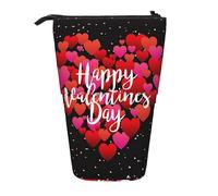 EZDLOWVBA Sac de papeterie pour garçons et filles avec motif cœur de Saint-Valentin, trousse télescopique, pour étudiants et bureau, collège