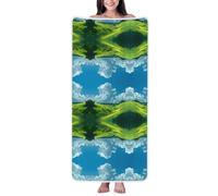 EZDLOWVBA Serviettes de bain décoratives en microfibre absorbante avec imprimé prairie d'été - Serviette de douche florale douce pour salle de bain