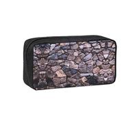 EZDLOWVBA Solide Stonewall Art Print Portable Étudiant Enfants Crayon Trousse Trousse Durable Papeterie Pochette Capacité Sac Pochette