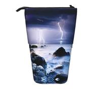 EZDLOWVBA Summer Storm Sac de papeterie pour garçons et filles avec support à fermeture éclair, trousse télescopique, étudiants et bureau, collège
