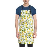EZDLOWVBA Tablier unisexe avec 2 poches, imprimé citron jaune, tablier de chef pour la cuisine à la maison, tablier de cuisine, Noir , taille unique