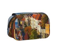 EZDLOWVBA Tallinn Trousse à crayons grande capacité avec 2 compartiments Motif ville d'Estonie