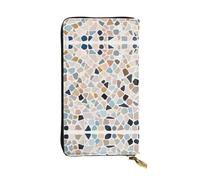 EZDLOWVBA Terrazzo Portefeuille pour femme avec imprimé pastel marbré grande capacité pour femme et homme Porte-cartes de crédit Sac à main PU, Noir , Taille unique