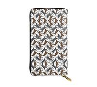 EZDLOWVBA Trotting Portefeuille à revêtement plat avec motif empreintes de pattes de retrievers pour femme, grande capacité pour femme et homme, Noir , Taille unique