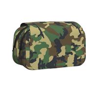 EZDLOWVBA Trousse à crayons avec 2 compartiments - Motif camouflage militaire - Vert