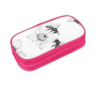 EZDLOWVBA Trousse à crayons avec imprimé abeille et amour pour garçons et filles, jolie trousse à crayons avec fermeture éclair pour étudiants, trousse à crayons pour fille, fils, bureau, rose, Taille