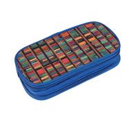 EZDLOWVBA Trousse à crayons avec imprimé bibliothèque - Pour garçons et filles - Jolie trousse à crayons avec fermeture éclair - Pour fille et fils, bleu, Taille unique, Mallette cosmétique
