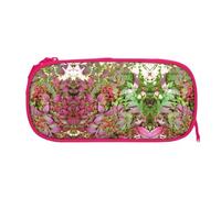 EZDLOWVBA Trousse à crayons avec imprimé Bush brûlant avec baies rouges pour garçons et filles, jolie trousse à crayons avec fermeture éclair pour étudiants, pour filles, fils, bureau, rose, One Size
