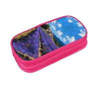 EZDLOWVBA Trousse à crayons avec imprimé champs de lavande pour garçons et filles avec fermeture éclair pour étudiants, trousse à crayons pour fille, fils, bureau, rose, One Size, Trousse de beauté