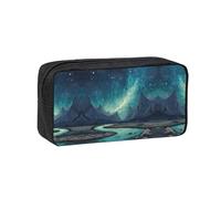 EZDLOWVBA Trousse à crayons avec imprimé ciel montagnes et rivières pour garçons et filles, pour l'école secondaire, pour enfants et filles, trousse à crayons pour bureau, université