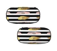 EZDLOWVBA Trousse à crayons avec imprimé « Don't Kill My Vibe » pour garçons et filles avec fermeture éclair pour étudiants - Trousse à crayons pour fille et fils, Noir , Taille unique, Trousse de