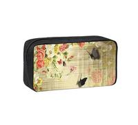 EZDLOWVBA Trousse à crayons avec imprimé fleurs et papillons pour garçons et filles, pour l'école secondaire, pour enfants, filles, trousse à crayons, papeterie de bureau