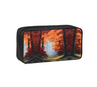 EZDLOWVBA Trousse à crayons avec imprimé forêt d'érable d'automne pour garçons et filles, trousse à crayons pour l'école secondaire pour enfants et filles