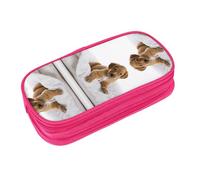 EZDLOWVBA Trousse à crayons avec imprimé Golden Retriever pour garçons et filles avec fermeture éclair pour étudiants - Trousse à crayons pour fille et fils, rose, Taille unique, Trousse de beauté