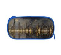EZDLOWVBA Trousse à crayons avec imprimé horizon de nuit métropolitain pour garçons et filles avec fermeture éclair pour étudiants, pour filles, fils, bureau, bleu, One Size, Trousse de beauté