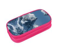 EZDLOWVBA Trousse à crayons avec imprimé Mountain Peak pour garçons et filles, jolie trousse à crayons avec fermeture éclair pour étudiants, pour filles, fils, bureau, rose, Taille unique, Trousse de