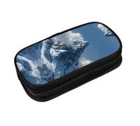 EZDLOWVBA Trousse à crayons avec imprimé Mountain Peak pour garçons et filles, jolie trousse à crayons avec fermeture éclair pour étudiants, pour filles, fils, bureau, Noir , One Size, Trousse de