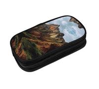 EZDLOWVBA Trousse à crayons avec imprimé Mountain Peak pour garçons et filles, jolie trousse à crayons avec fermeture éclair pour étudiants, pour filles, fils, bureau, Noir , One Size, Trousse de