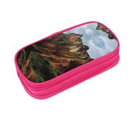 EZDLOWVBA Trousse à crayons avec imprimé Mountain Peak pour garçons et filles, jolie trousse à crayons avec fermeture éclair pour étudiants, pour filles, fils, bureau, rose, Taille unique, Trousse de