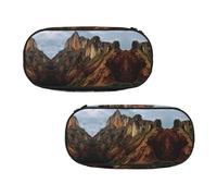 EZDLOWVBA Trousse à crayons avec imprimé Mountain Peak pour garçons et filles, jolie trousse à crayons avec fermeture éclair pour étudiants, pour filles, fils, bureau