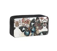 EZDLOWVBA Trousse à crayons avec imprimé papillons et fleurs pour garçons et filles, trousse à crayons pour l'école secondaire pour enfants, filles, fournitures de bureau