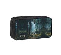 EZDLOWVBA Trousse à crayons avec imprimé paysage de forêt pour garçons et filles, trousse à crayons pour l'école secondaire pour enfants et filles