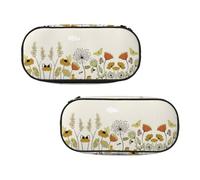 EZDLOWVBA Trousse à crayons avec imprimé poule et papillons volants parmi fleurs, pour garçons et filles, jolie trousse à crayons avec fermeture éclair pour étudiants, trousse à crayons pour fille,