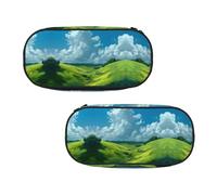 EZDLOWVBA Trousse à crayons avec imprimé prairie d'été pour garçons et filles, jolie trousse à crayons avec fermeture éclair pour étudiants, trousse à crayons pour fille, fils, bureau