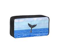 EZDLOWVBA Trousse à crayons avec imprimé queue de baleine pour garçons et filles, trousse à crayons pour l'école secondaire pour enfants et filles