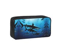 EZDLOWVBA Trousse à crayons avec imprimé requins marteaux pour garçons et filles, pour l'école secondaire, trousse à crayons pour le bureau, l'université