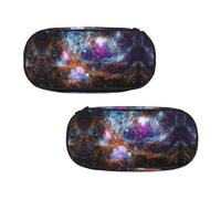EZDLOWVBA Trousse à crayons avec imprimé univers galaxie espace pour garçons et filles, jolie trousse à crayons avec fermeture éclair pour étudiants, trousse à crayons pour fille, fils, bureau, Noir ,