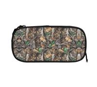 EZDLOWVBA Trousse à crayons Cold Tree avec imprimé camouflage pour garçons et filles avec fermeture éclair pour étudiants, trousse à crayons pour fille, fils, bureau, Noir , One Size, Trousse de