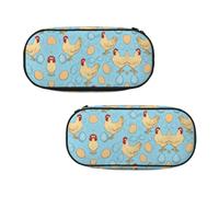 EZDLOWVBA Trousse à crayons créative avec imprimé poule de dessin animé pour garçons et filles, jolie trousse à crayons avec fermeture éclair pour étudiants, trousse à crayons pour fille, fils,