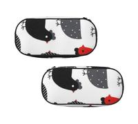 EZDLOWVBA Trousse à crayons créative avec imprimé poule de dessin animé pour garçons et filles, jolie trousse à crayons avec fermeture éclair pour étudiants, trousse à crayons pour fille, fils,