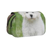 EZDLOWVBA Trousse à crayons de grande capacité avec 2 compartiments et porte-stylos Motif bichon frisé
