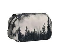 EZDLOWVBA Trousse à crayons de grande capacité avec 2 compartiments et porte-stylos - Motif canadien Smokey Mountain Falaise