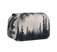 EZDLOWVBA Trousse à crayons de grande capacité avec 2 compartiments et porte-stylos - Motif canadien Smokey Mountain Falaise