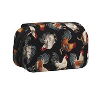 EZDLOWVBA Trousse à crayons de grande capacité avec 2 compartiments - Motif coq français
