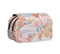 EZDLOWVBA Trousse à crayons de grande capacité avec 2 compartiments - Motif récif de corail