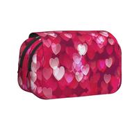 EZDLOWVBA Trousse à crayons de grande capacité avec 2 compartiments pour la Saint Valentin Motif cœur