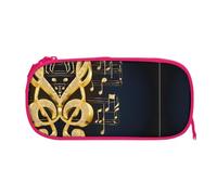 EZDLOWVBA Trousse à crayons dorée avec motif note de musique avec étoile brillante tombée, pour garçons et filles, jolie trousse à crayons avec fermeture éclair pour étudiants, pour filles, fils