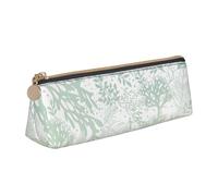 EZDLOWVBA Trousse à crayons en cuir avec imprimé algues vertes et bleu marine pour filles et garçons, boîte de rangement pour fournitures scolaires et de bureau