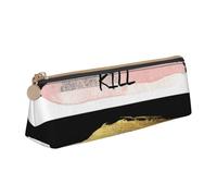 EZDLOWVBA Trousse à crayons en cuir avec imprimé « Don't Kill My Vibe » pour filles et garçons, trousse de papeterie en cuir pour fournitures scolaires et de bureau