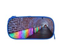 EZDLOWVBA Trousse à crayons holographique avec imprimé rêves pour garçons et filles avec fermeture éclair pour étudiants - Trousse à crayons pour fille et fils, bleu, One Size, Trousse de beauté
