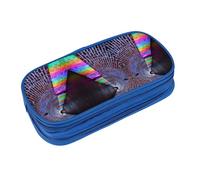 EZDLOWVBA Trousse à crayons holographique avec imprimé rêves pour garçons et filles avec fermeture éclair pour étudiants - Trousse à crayons pour fille et fils, bleu, Taille unique, Trousse de beauté