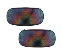 EZDLOWVBA Trousse à crayons holographique avec imprimé rêves pour garçons et filles avec fermeture éclair pour étudiants - Trousse à crayons pour fille et fils, Noir , Taille unique, Trousse de beauté
