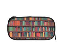 EZDLOWVBA Trousse à crayons imprimée bibliothèque pour garçons et filles avec fermeture éclair pour étudiants, trousse à crayons pour fille, fils, bureau, Noir , One Size, Trousse de beauté